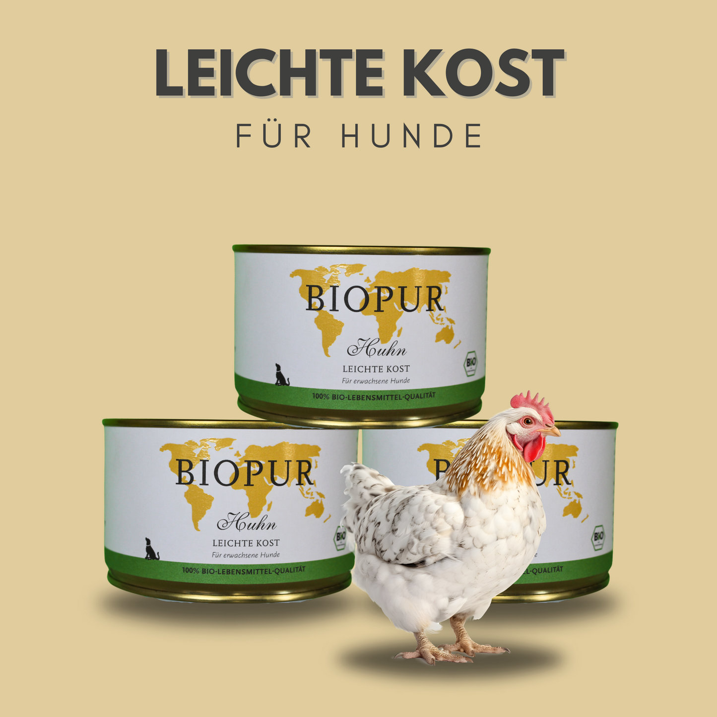 Bio-Alleinfutter - Huhn, Leichte Kost für Hunde