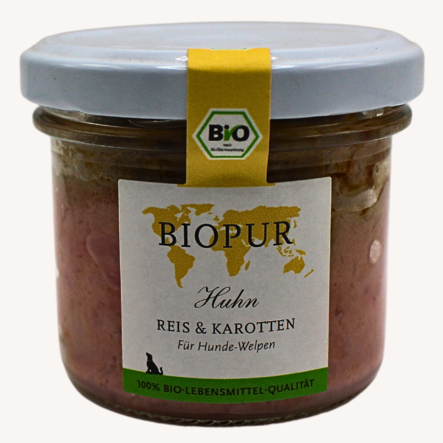 BIOPUR Bio-Feuchtfutter - Huhn, Reis & Karotten für Welpen