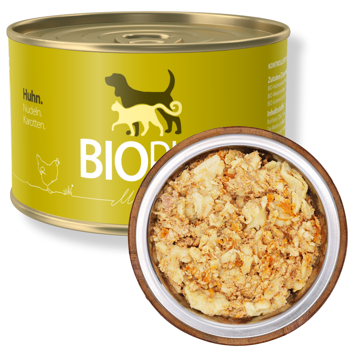 Bio-Alleinfutter - Huhn, Nudeln & Karotten für Hunde