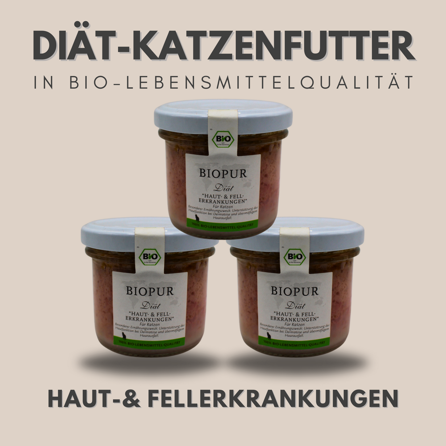 Bio-Diätfutter bei Haut-& Fellerkrankungen für Katzen