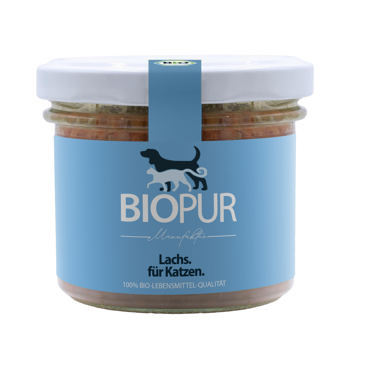 Premiumglas für Katzen Lachs mit Karotten & Katzenminze