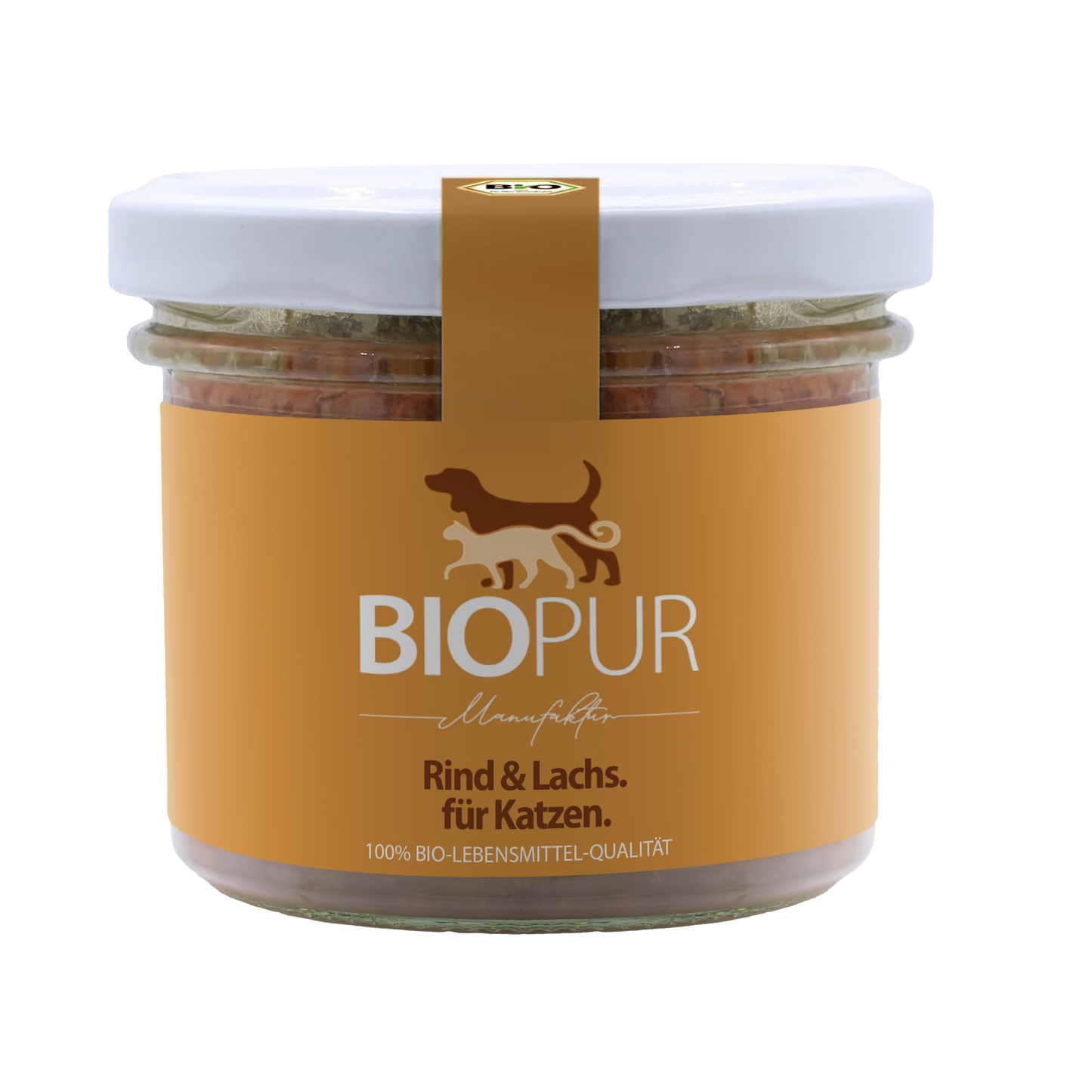 Premiumglas für Katzen Rind & Lachs mit Karotten & Katzenminze