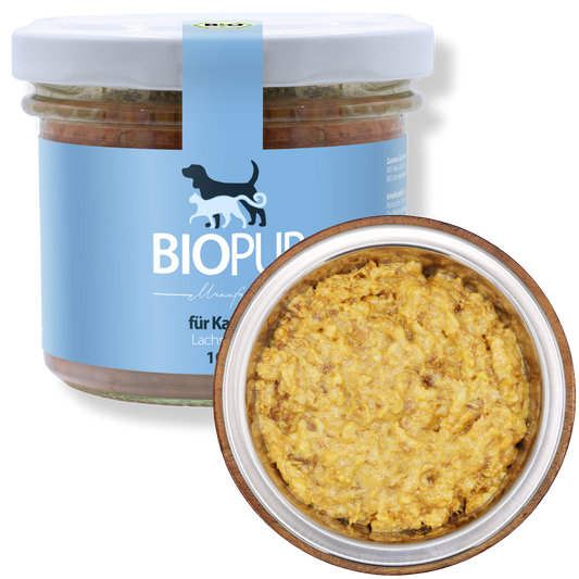 Bio-Alleinfutter Lachs & Reis für Katzen