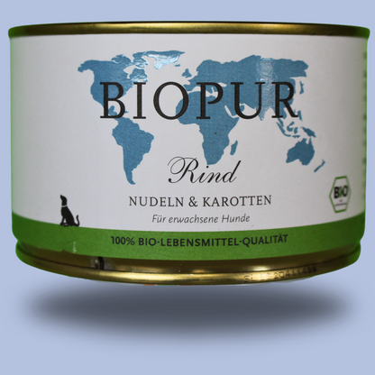BIOPUR Bio-Feuchtfutter - Rind, Nudeln & Karotten