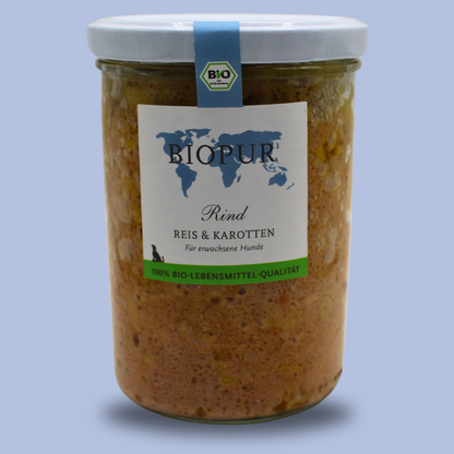 BIOPUR Bio-Feuchtfutter - Rind, Reis & Karotten
