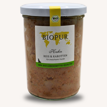 BIOPUR Bio-Feuchtfutter - Huhn, Reis & Karotten