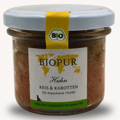 BIOPUR Bio-Feuchtfutter - Huhn, Reis & Karotten