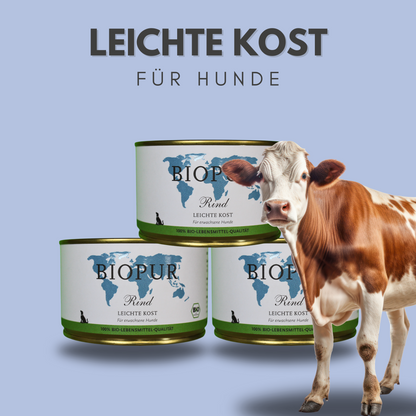 Bio-Alleinfutter - Rind, Leichte Kost für Hunde