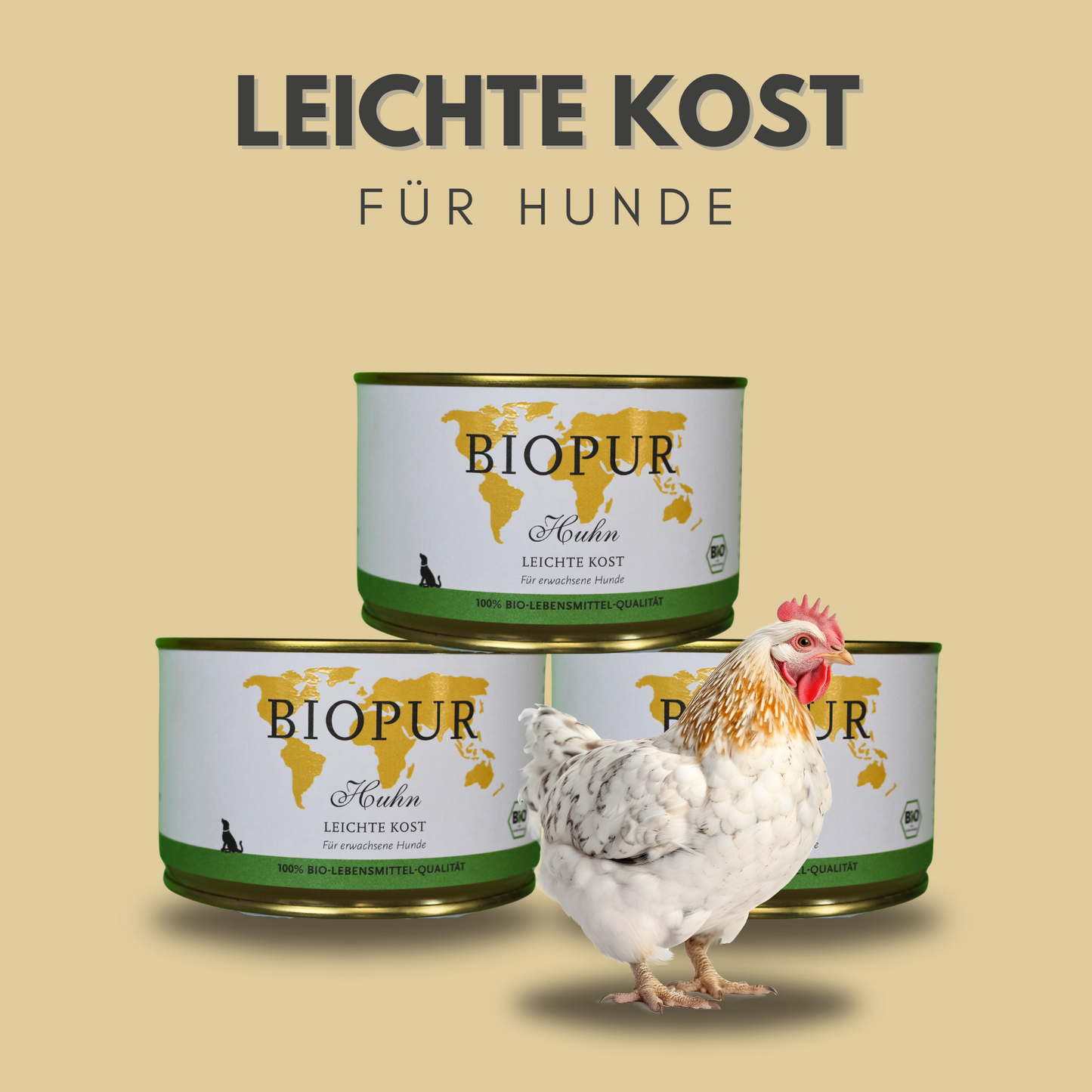 BIOPUR Bio-Feuchtfutter - Huhn, Leichte Kost