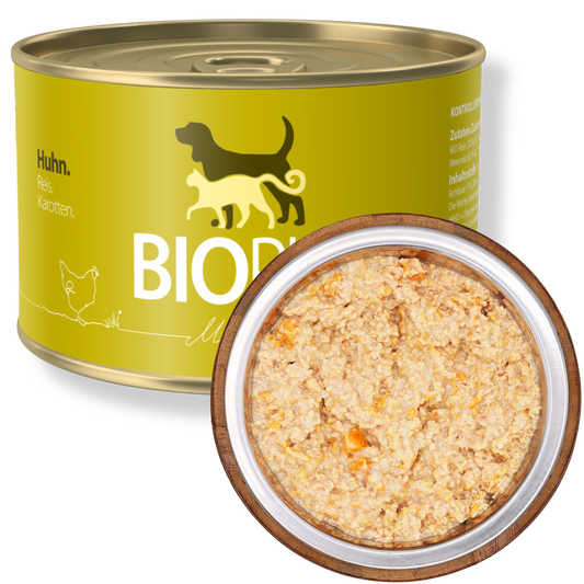 Bio-Alleinfutter - Huhn, Reis & Karotten für Hunde