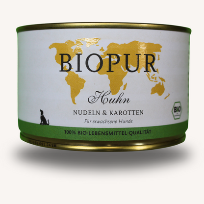 BIOPUR Bio-Feuchtfutter - Huhn, Nudeln & Karotten