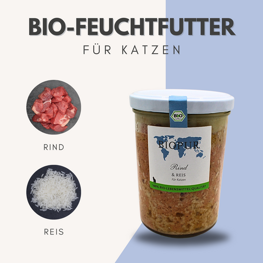 BIOPUR Bio-Katzenfutter Rind & Reis