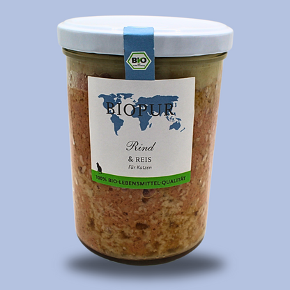 BIOPUR Bio-Katzenfutter Rind & Reis