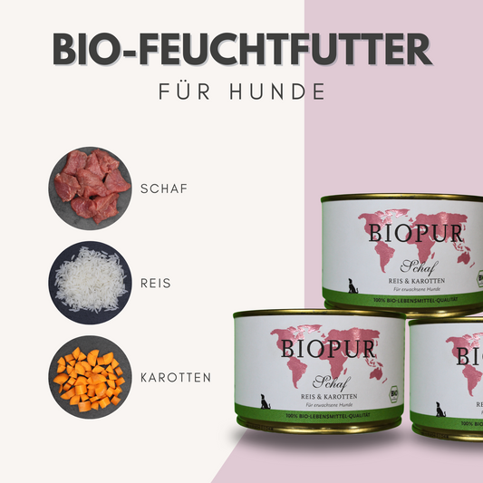 BIOPUR Bio-Feuchtfutter - Schaf, Reis & Karotten