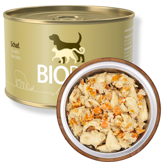 Bio-Alleinfutter - Schaf, Nudeln & Karotten für Hunde