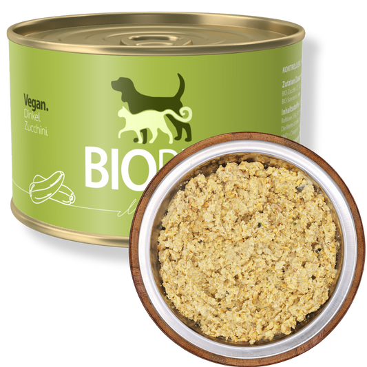 Bio-Feuchtfutter - Vegan, Dinkel & Zucchini für Hunde