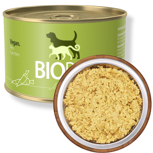 Bio-Feuchtfutter - Vegan, Reis & Karotten für Hunde